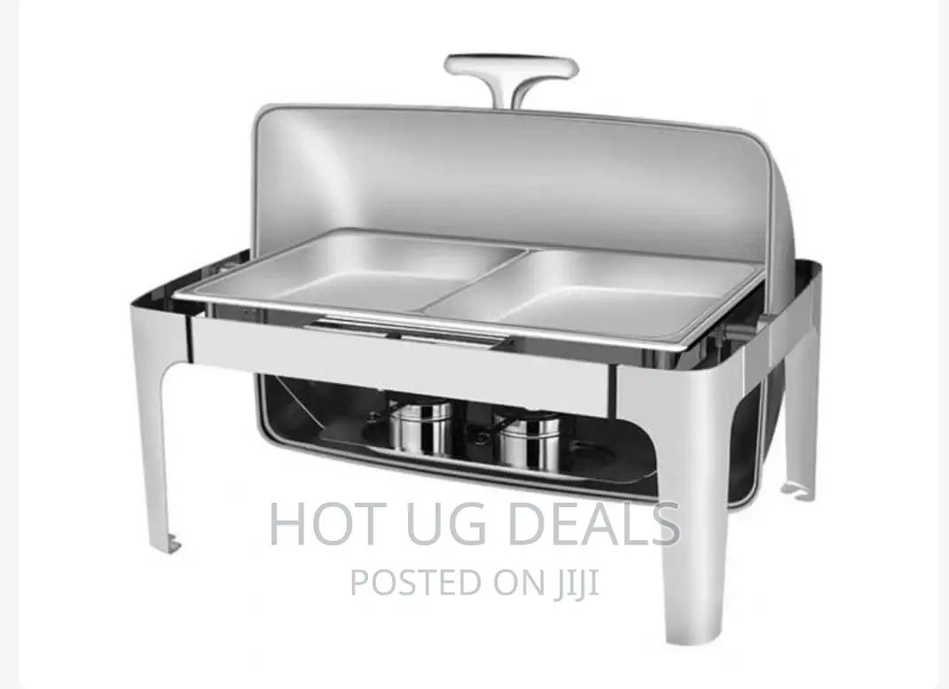 11L Double Rectangular Roll Top Chafing Dish Buffet Warmer