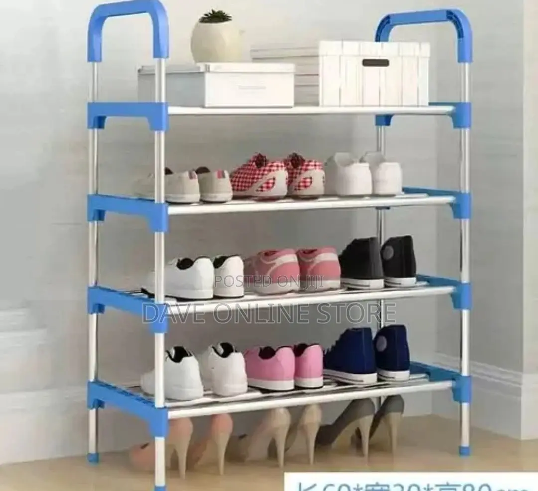 4 Layer Stainless Steel Stackable Shoes Rack