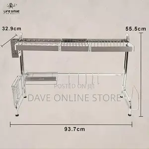 Over Sink Dish Drying Rack, 2 Tier Stainless Steel Rack