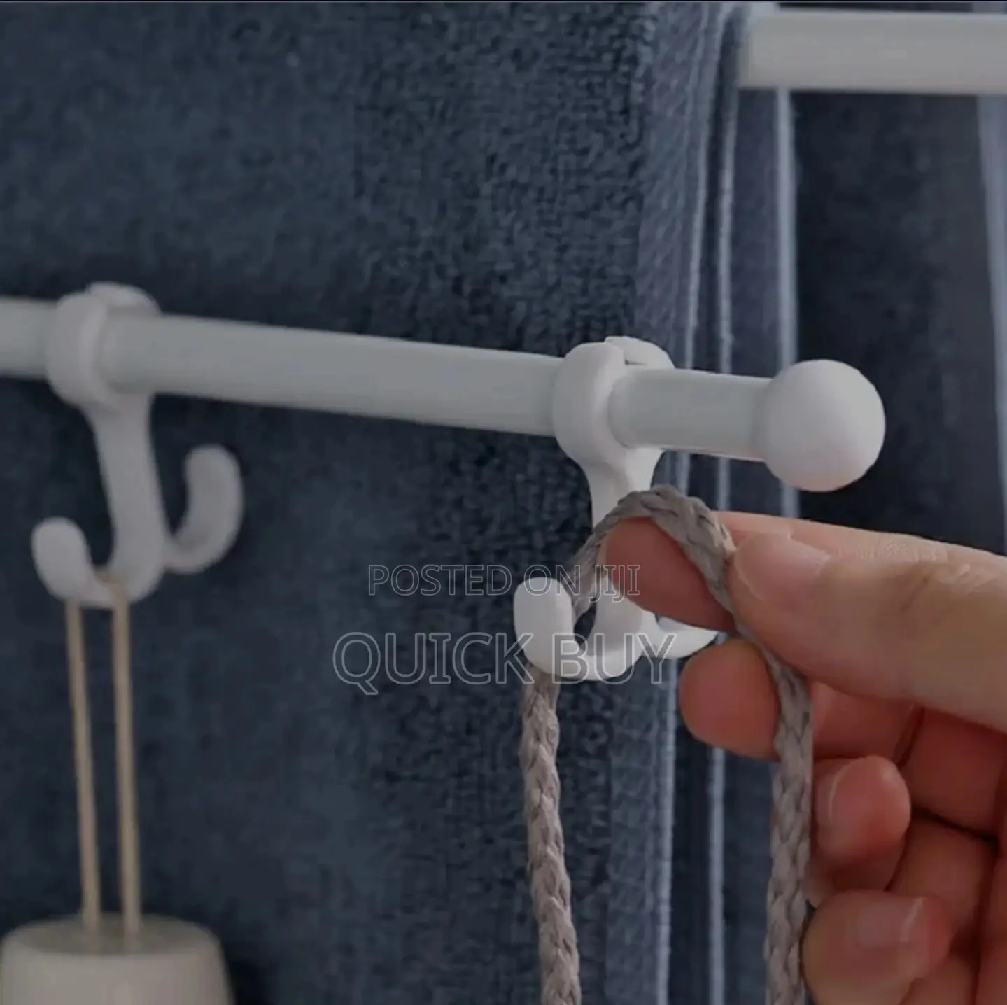 Wall Mount Towel Holder Swing Out Rack 5-Bar Hanger Stand