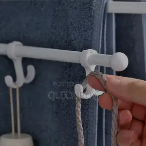 Wall Mount Towel Holder Swing Out Rack 5-Bar Hanger Stand