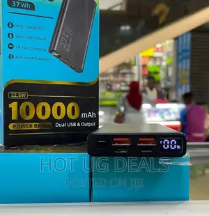 Dual USB Powerbank Fast Charging 10000mah- Black