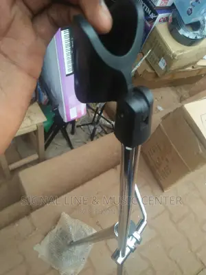 Microphone Stand Meatal Seliver Plat Beam Down