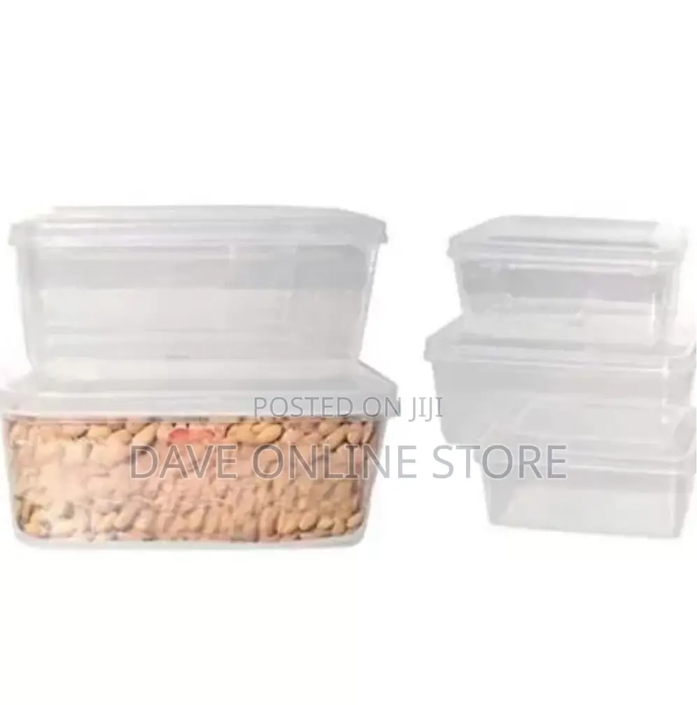 Five Pc Airtight Food Storage Containers Tins With Lids,