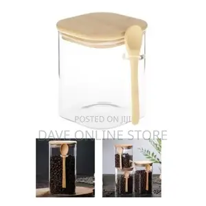 3PC Square Airtight Storage Pantry Food Glass Jars