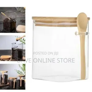 3PC Square Airtight Storage Pantry Food Glass Jars