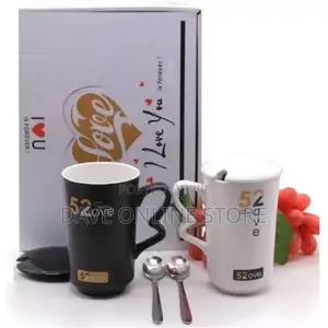 Breakfast Tea Cups Gift Set, 2pcs – White, Black