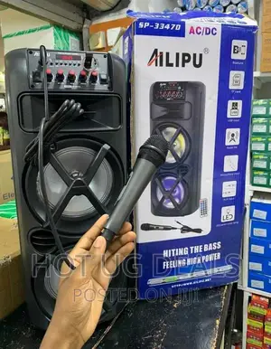 Ailipu Rechargeable Bluetooth Speaker With Mic - Black