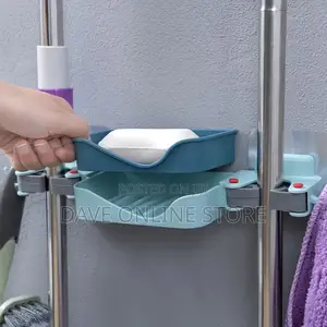 Mop Holder Brush Storage Rack Soap Dish Box