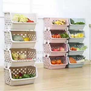 4-Tier Plastic Bathroom/Kitchen Storage Organizer