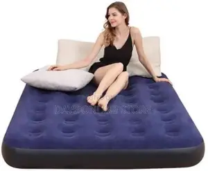 5×6 Double Air Bed Inflatable Camping Mattress –Navy Blue