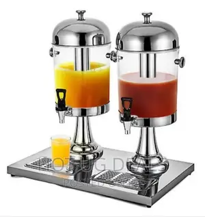 16L Double Tank Water, Juice Dispenser Can - Silver