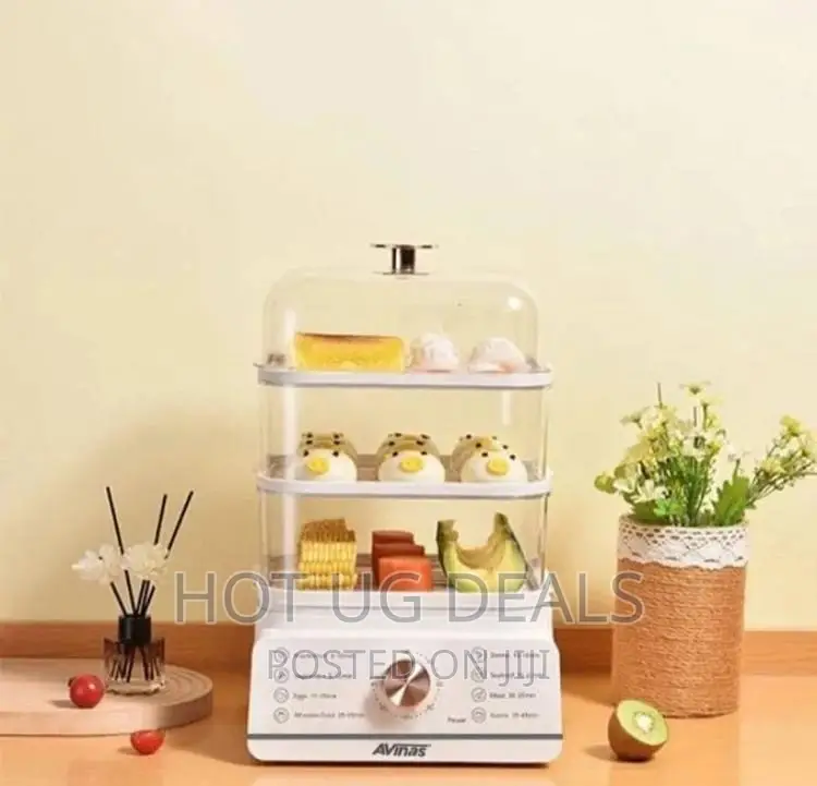 3 Layer 12l  Electric Food Cooking Steamer Pot With Display.