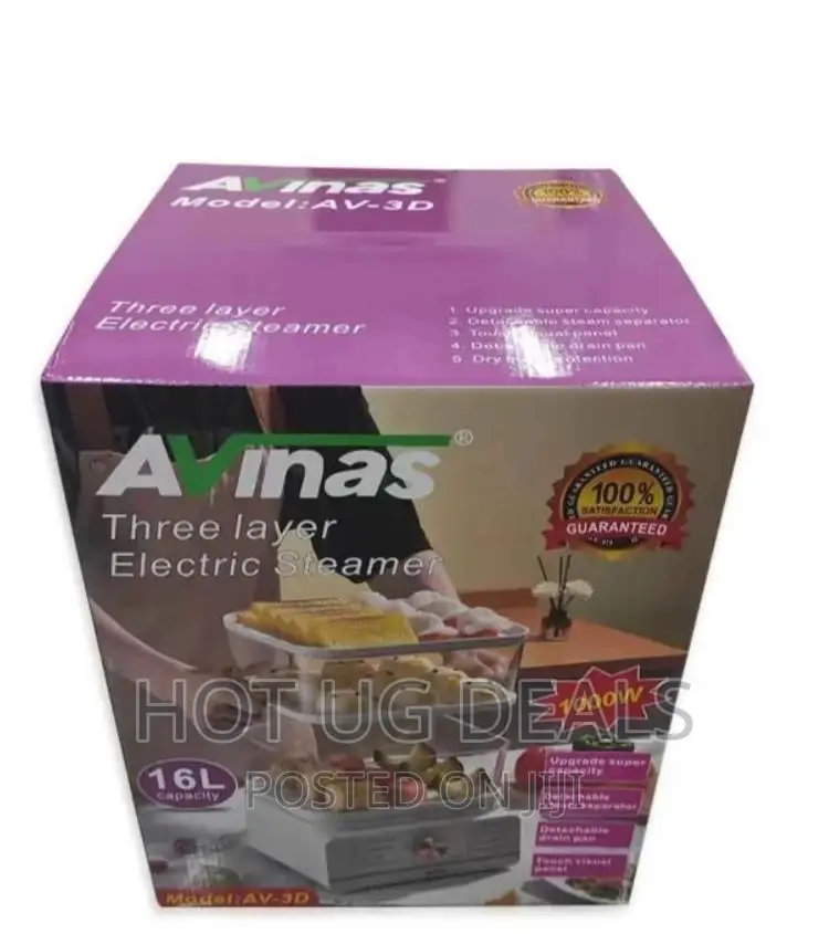 3 Layer 12l  Electric Food Cooking Steamer Pot With Display.