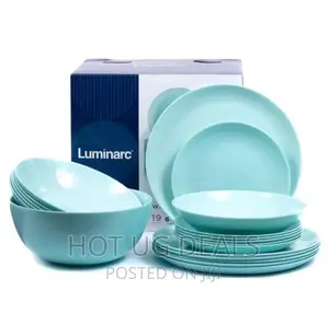 19pc Luminarc Plates, Side Plates and Bowls Dinner Set-Light