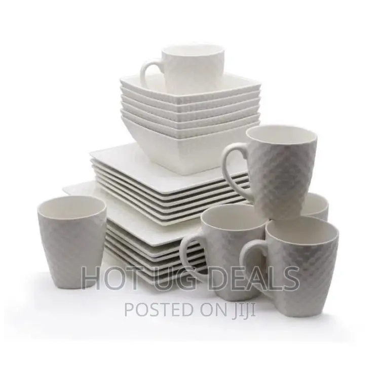 24 Piece Square Dinner Set -White