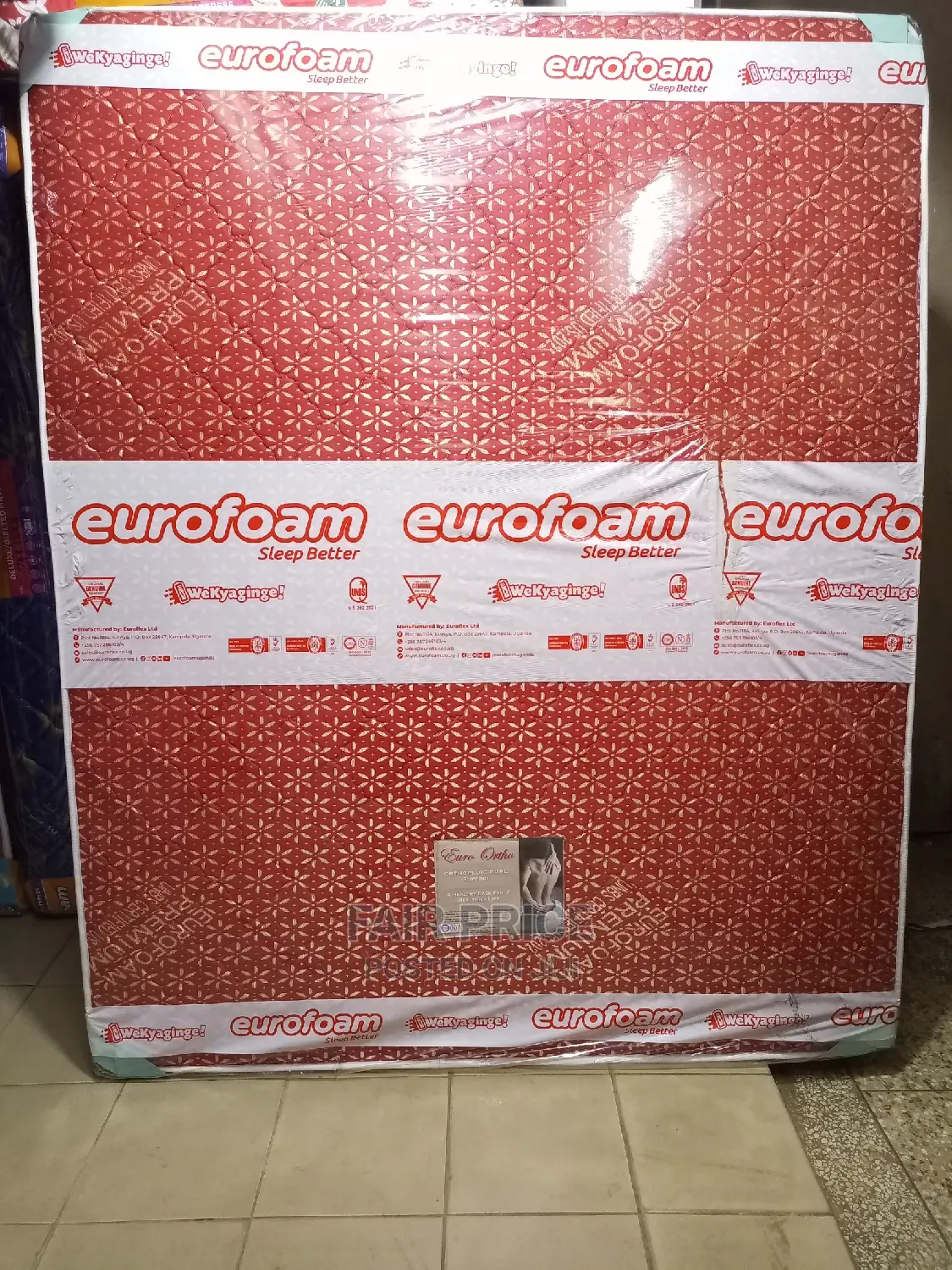 Orthopedic Mattress Eurofoam 6*6 (Red 