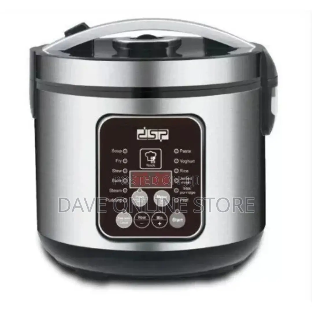 Dsp 5litre Multi-Functional Rice Cooker Steamer Pan, Silver