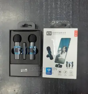 Black Modern Duo Wireless Microphone for iPhone