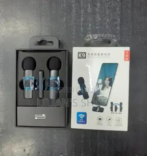 Black Modern Duo Wireless Microphone for iPhone
