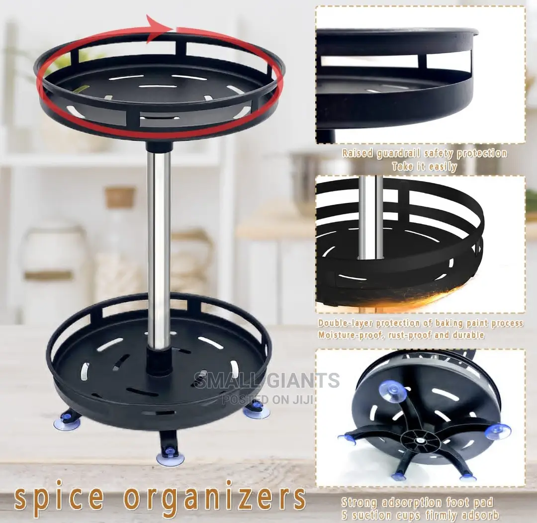 2-Tier 360° Rotatating Kitchen Trolley Spice Storage Rack