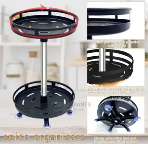 2-Tier 360° Rotatating Kitchen Trolley Spice Storage Rack