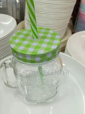 Glass Juice Cup With Straw