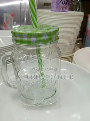 Glass Juice Cup With Straw