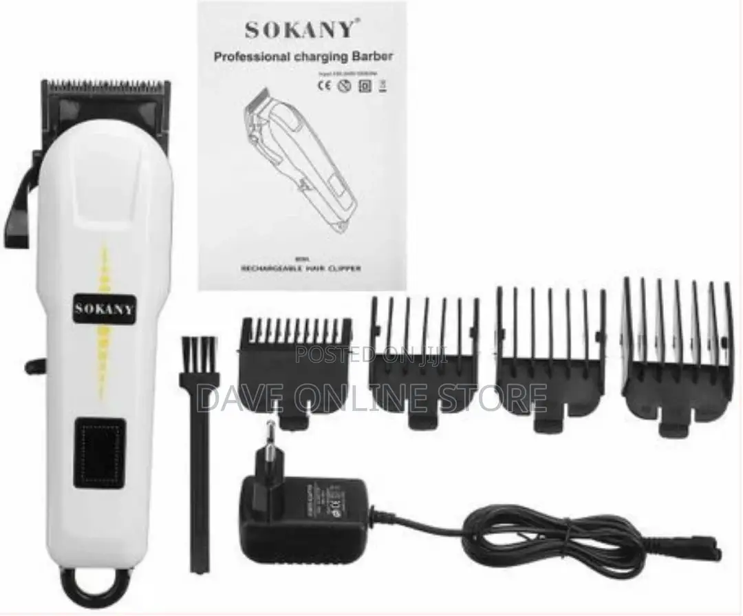 Sokany Rechargeable Hair Clipper Shaving Machine – White