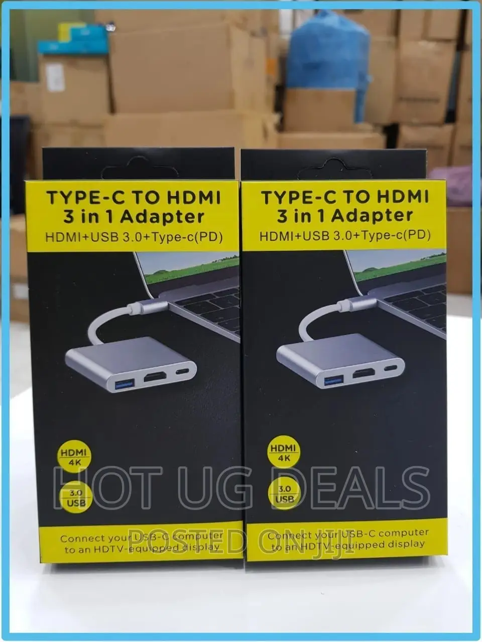 USB C to Type C to HDMI to USB 3 in 1 Adapter -Silver