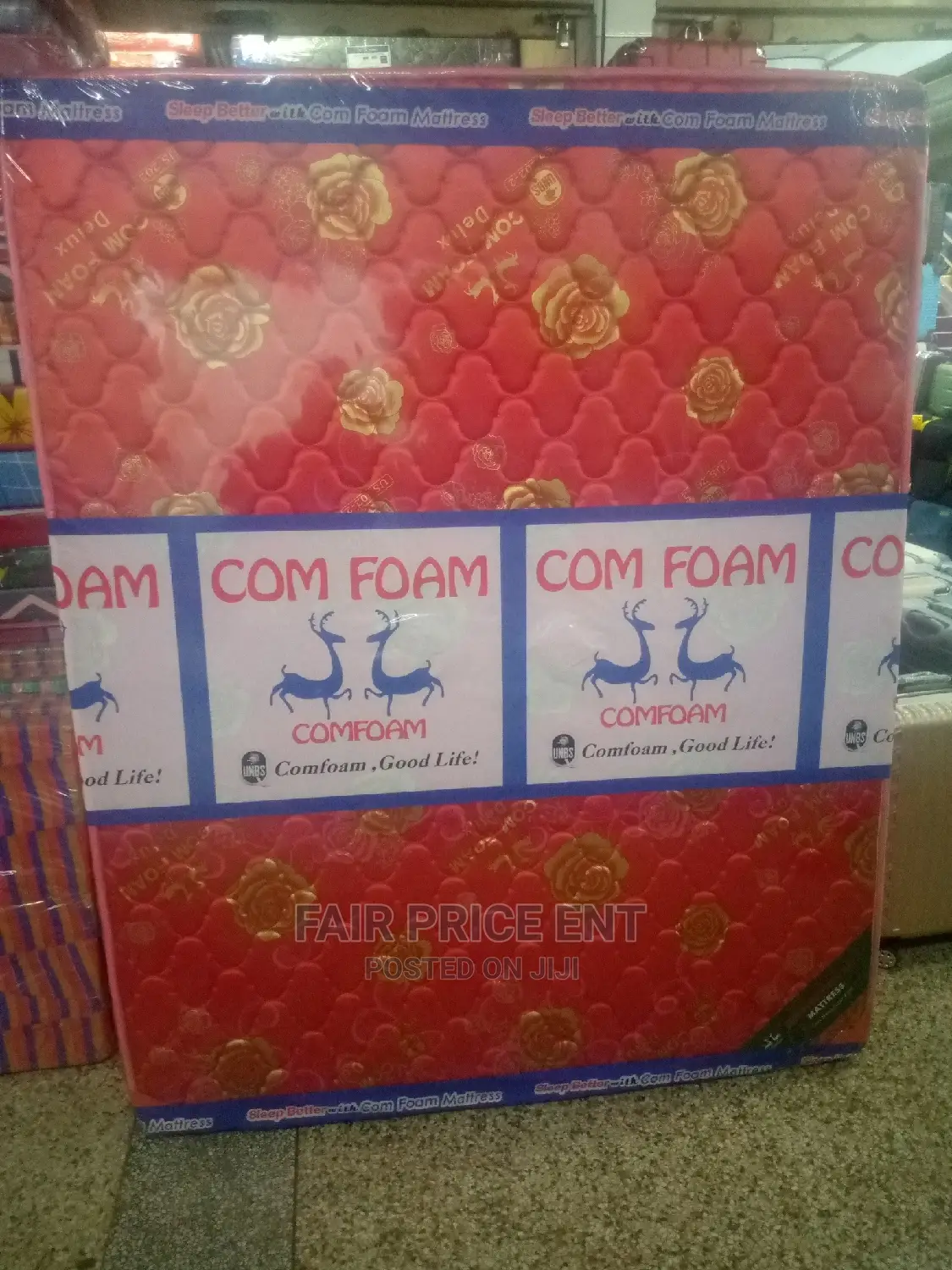 Mattress 6*6 Quilted Density.( Red)