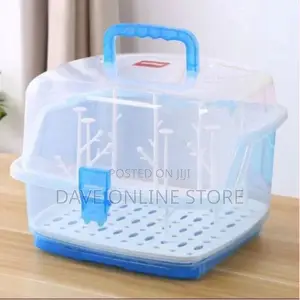 Baby Bottle Drying Rack Storage Box Anti-Dust Cover,