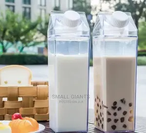 Transparent Milk Carton Water Bottle, BPA Free