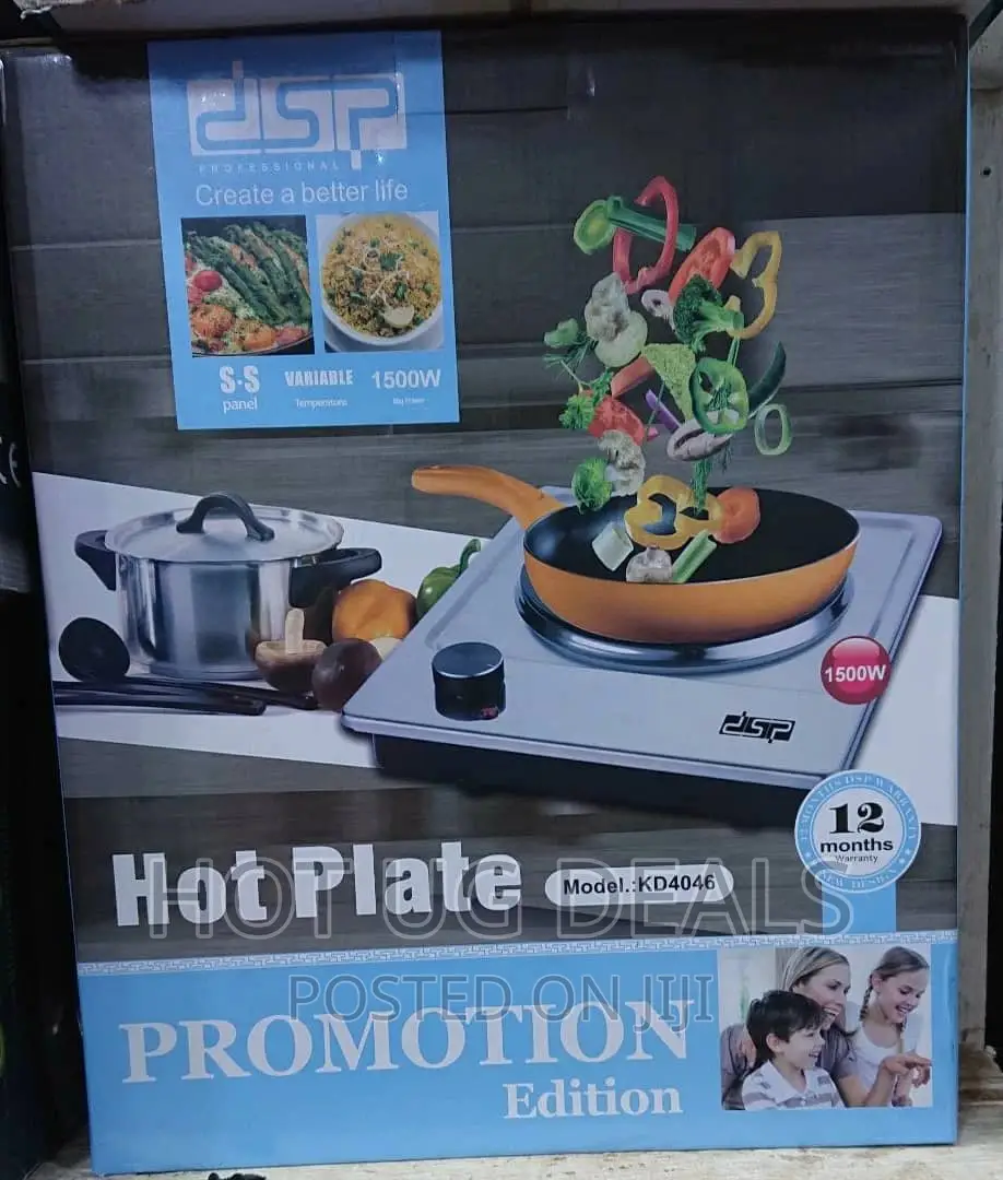 Electric Cast Iron Single Burner Hot Plate - Silver