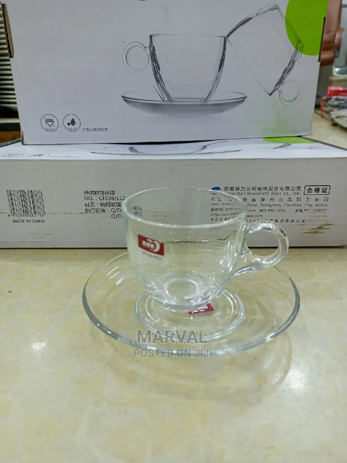 Glass Cup and Saucer Set (6sets)