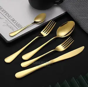 Cutlery Set 24pcs Gold Stainless Steel Folks and Spoons