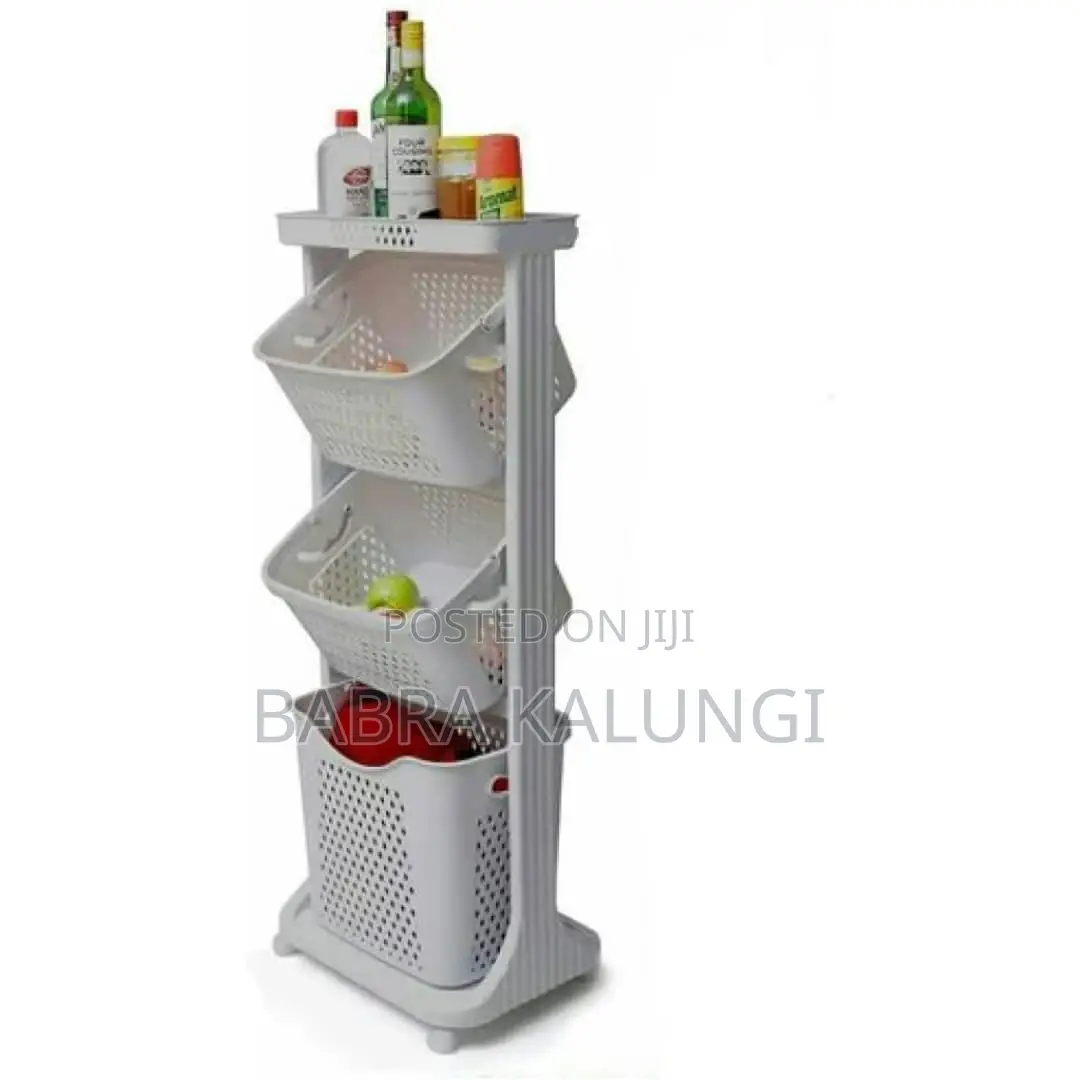 4 Tier Plastic Bathroom Kitchen Storage Organizer Rack