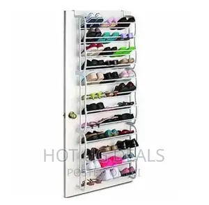 Portable Wall Door Mount Shoe Rack 36 Pairs - White