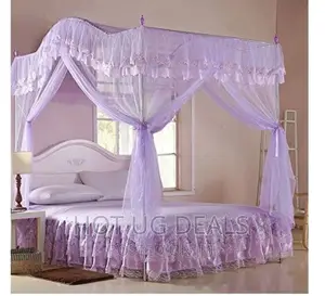 6by6 Luxurious Mosquito Net With Curved Stands - Purple