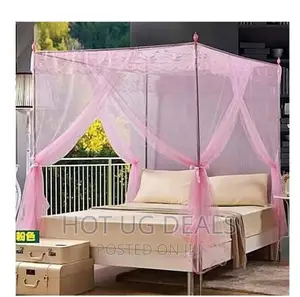 5by6 Deluxe Mosquito Net With Stands - Pink