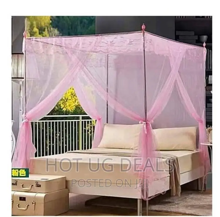 5by6 Deluxe Mosquito Net With Stands - Pink