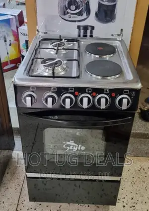 Style 2 Electric + 2 Gas Cooker CD5522 Glass Top _ Black