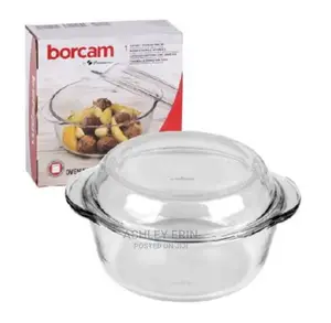 Round Shape Glass Cooking Pot Casserole