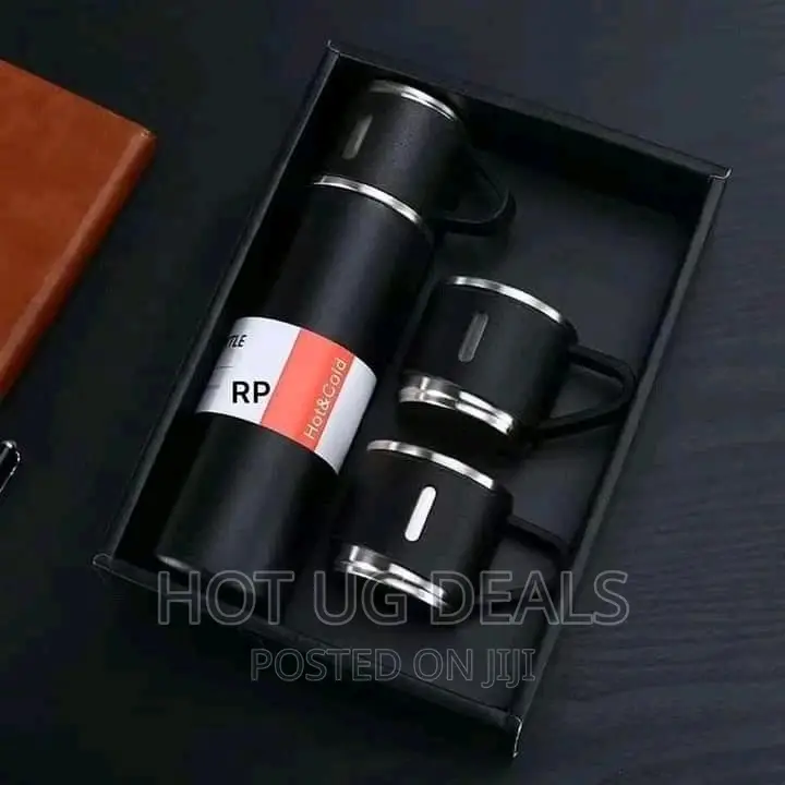 500ml Thermo Bottle Set Stainless Steel Vacuum Flask - Black