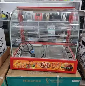 Commercial Electric Curved Glass Food Display Warmer -Clear