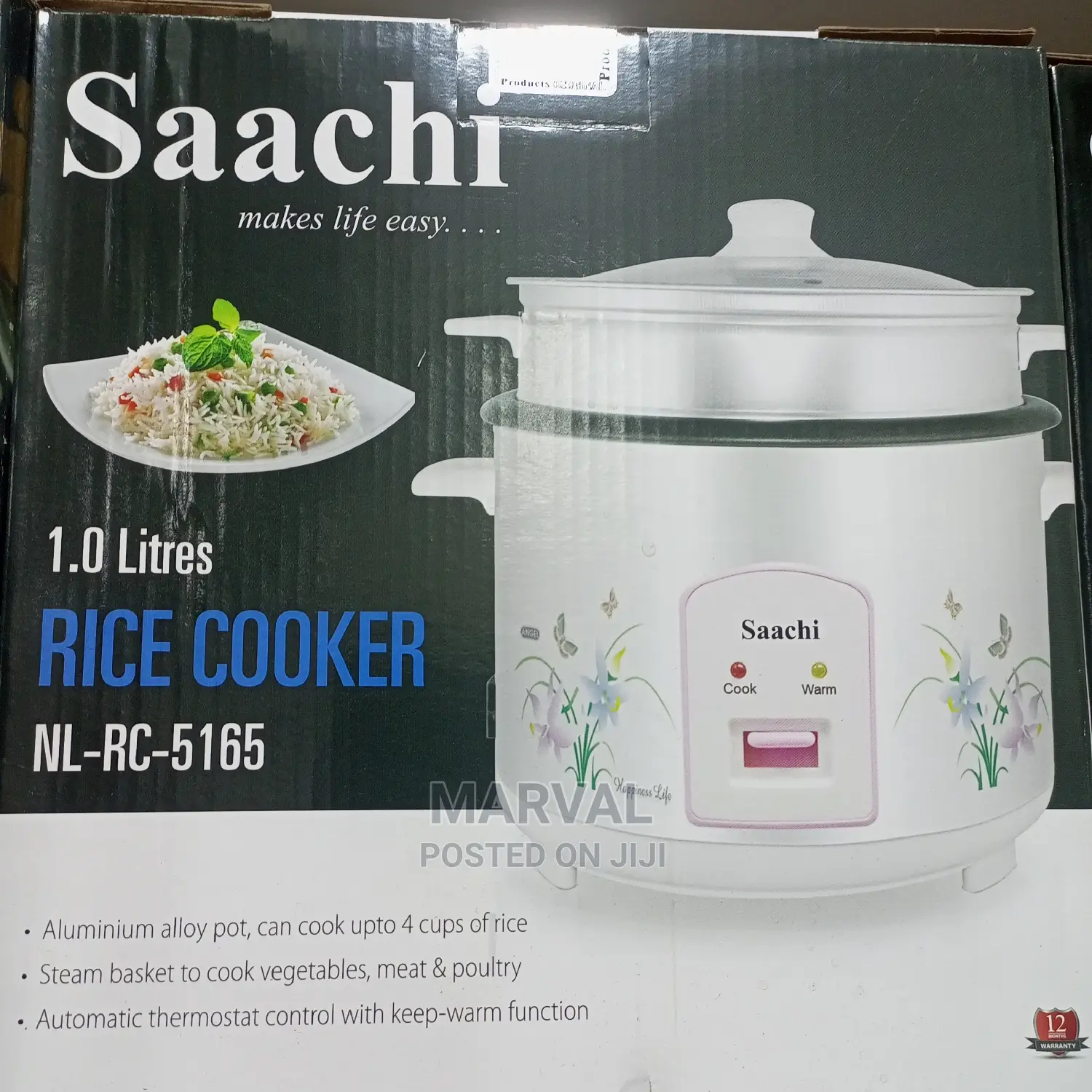 1L Rice Cooker Steamer (4cups of Rice)