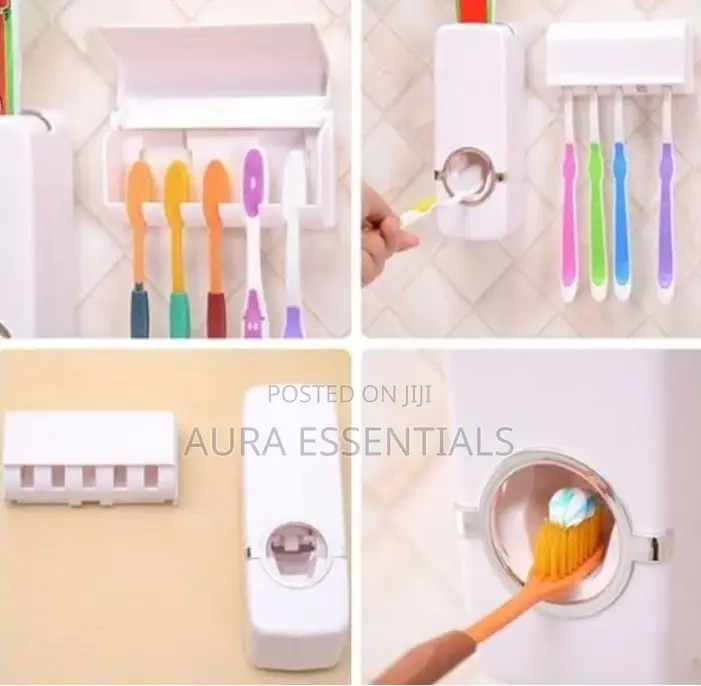 Toothpaste Dispenser Toothbrush Holder