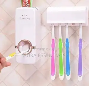Toothpaste Dispenser Toothbrush Holder