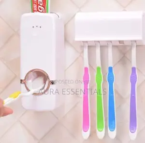 Toothpaste Dispenser Toothbrush Holder