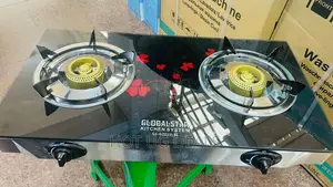 Double Glasstop Globalstar Gas Stove Burner - Black